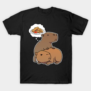 Capybara hungry for Spring Rolls T-Shirt